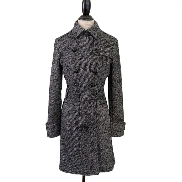 Banana Republic Herring Bone Trench Pea Coat - Picture 4 of 12